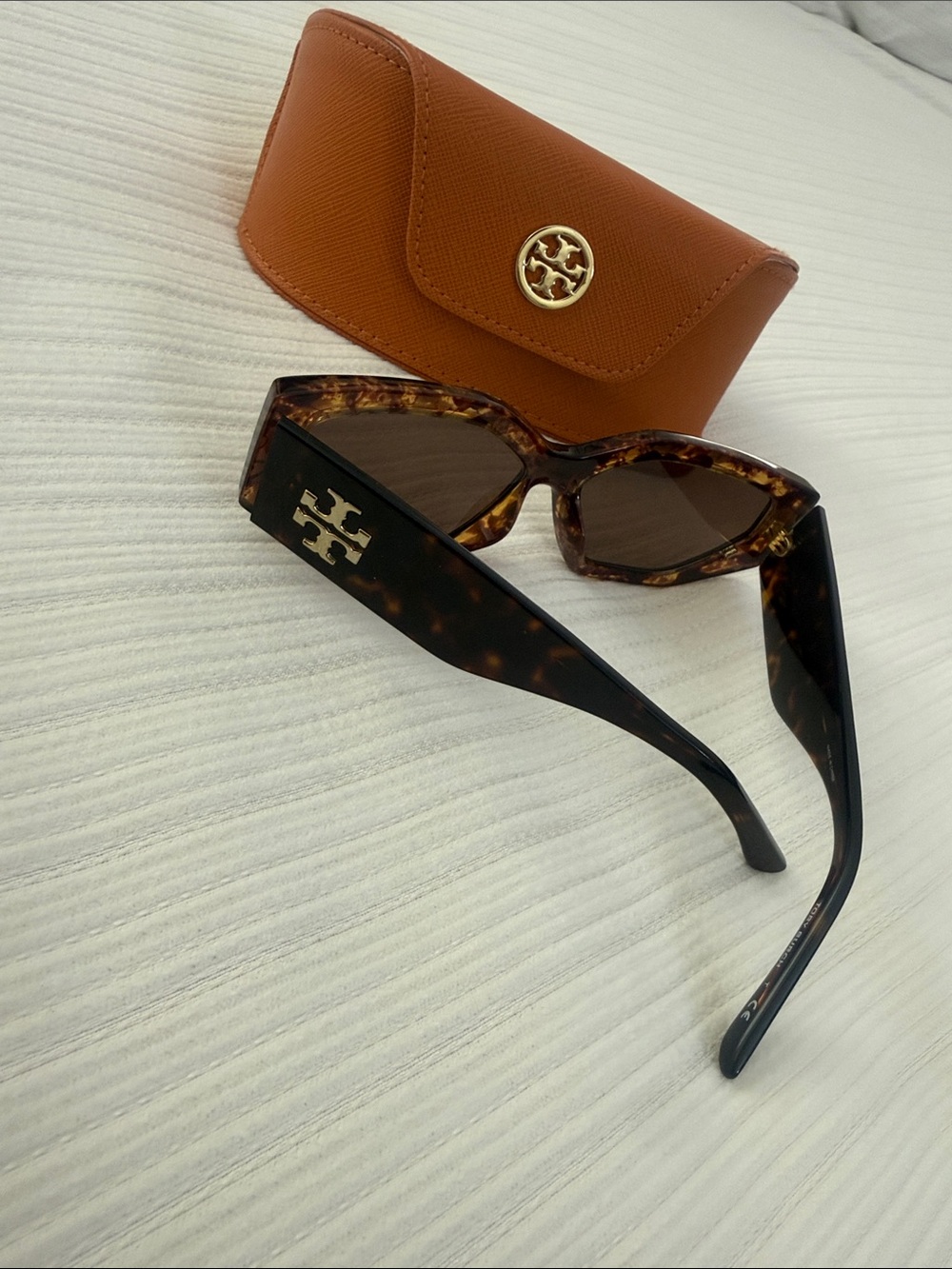 Tory Burch Tortoiseshell Angular Cat-Eye Sunglasses - Picture 4 of 4